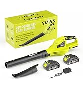 SOYUS Leaf Blower, 21V Leaf Blower Cordless with 2x2.0Ah Battery and Charger, 150 MPH Electric Le...