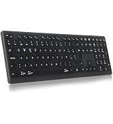 CITLLA Wireless Bluetooth Keyboard, Full Size Multi-Device Keyboard | Connect 3 devices via Bluet...