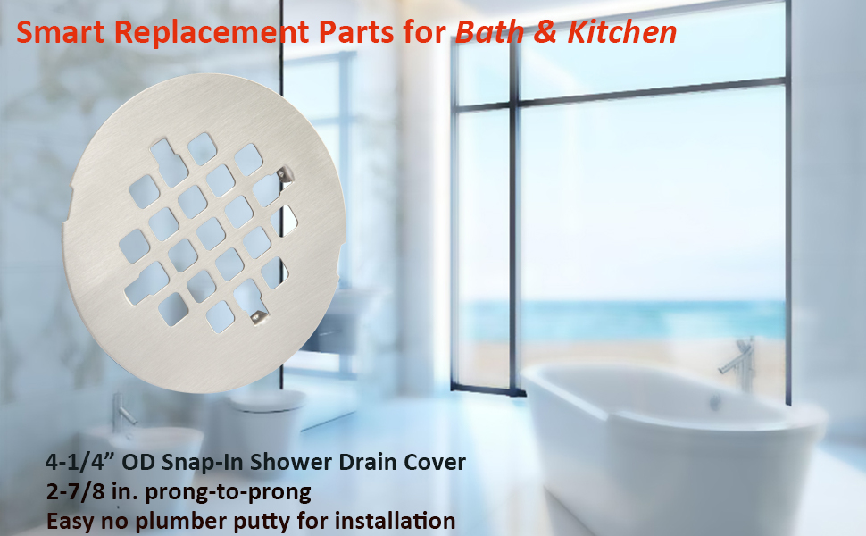 Artiwell 4-1/4” OD Snap-in Shower Drain Cover
