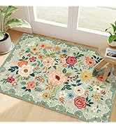 DUKINO 2x3 Rugs for Entryway, Floral Indoor Washable Front Door Mat, Non Slip Boho Small Carpet, ...