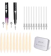 ZSCM Duo Tip Brush Markers Replacement Nib Tips, Include 10 Brush Tips, 10 Fineliner Tips