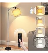 2024 LED Floor Lamps for Living Room, 12W 1200LM Modern Arc Floor Lamp with Remote & Adjustable L...