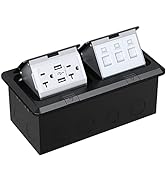 WEBANG Dual Pop-Up Floor Box Electrical Kit, 20 Amp Stainless Steel USB TR Receptacle Outlet, 3-P...