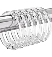 Amazer Plastic Shower Curtain Rings, 12 Pcs Clear Shower Curtain Hooks, O Shape Shower Curtain Ho...