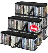 PUTNATRUE DVD Storage Bags, 6 Pack Holds 240 DVDs (40 Each), Water Resistant Clear PVC Case Holde...