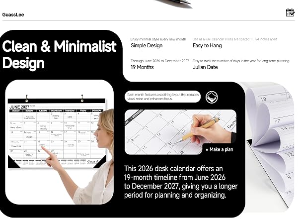desk calendar 2026-2027