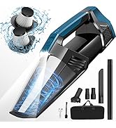 Cordless Car Vacuum Lightweight High Power Handheld Vacuum Cleaner with LED Light, Upgraded Hand ...
