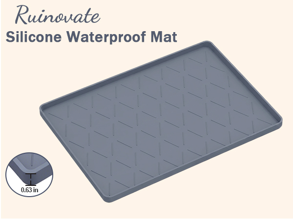 Silicone mat waterproof, under sink organizer bathroom, kitchen mats for floor, dog food mat