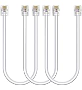 Ubramac 3Pack Phone Cord Phone Telephone Extension Cord 1ft Cable Line with Standard RJ11 6P4C Pl...