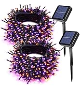 Joomer Orange Purple Halloween Solar String Lights 72ft x 2 Pack 200 LED 8 Modes Waterproof Solar...