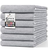 Homaxy Premium Kitchen Towels 18"x28", 6 Pack Large Cotton 380 GSM Dish Towels, Highly Absorben Y...