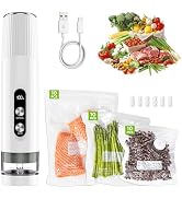 Odilona Compact Vacuum Sealer for Food, Cordless Handheld Vacuum Sealer Machine with 30 Reusable ...