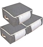 Qozary 3 Pack Large Storage Bags for Comforters, Blankets, Clothes, Quilts and Towels, Better and...