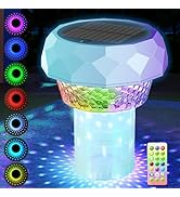 Vitaler Solar Pool Chlorine Floater with Colorful Lights, Floating Chlorine Dispenser with Remote...
