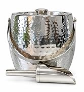 BREKX 3-QT Insulated Ice Buckets for Parties with Lid and Scoop - Iceberg Anchored Wine Chiller C...
