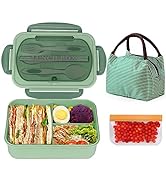 NatraProw Bento Box Adult Lunch Box with Bag, Lunch Containers for Adults, Leakproof Lunch Box fo...
