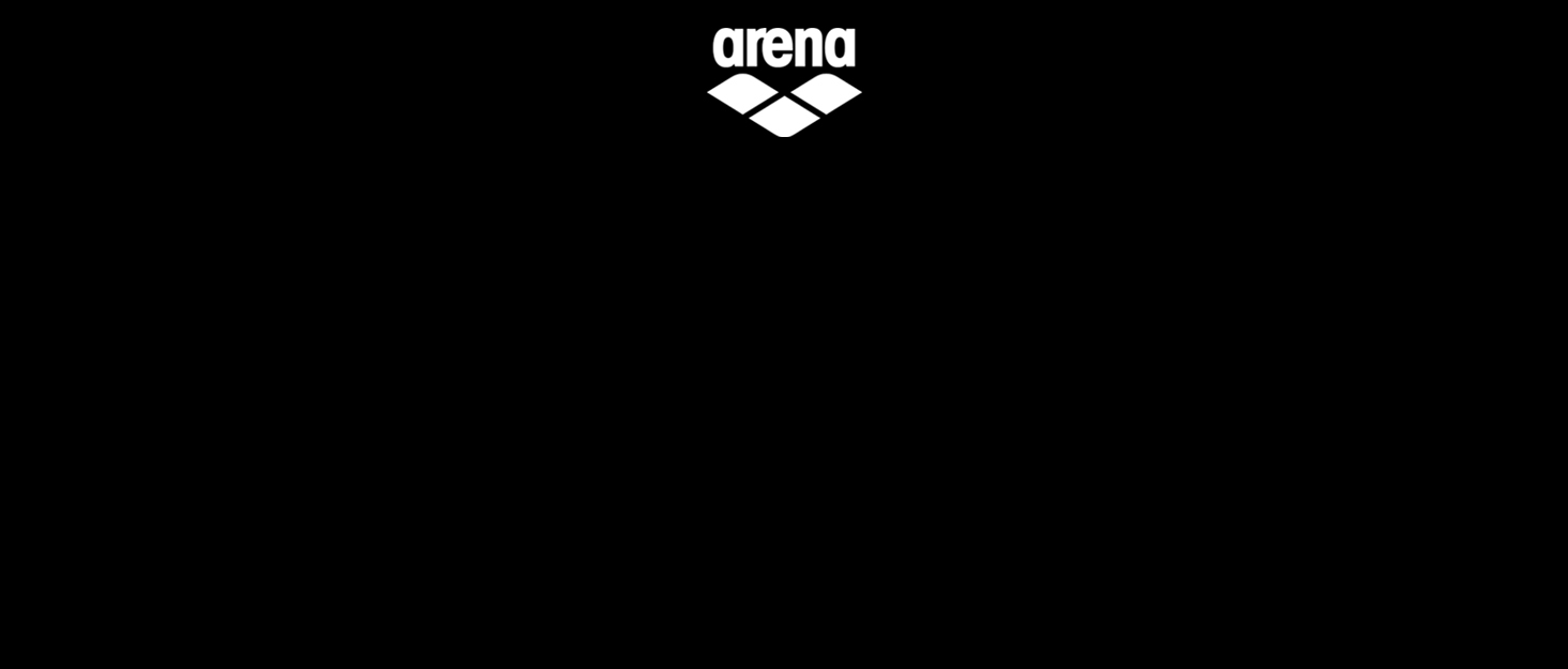 black background, arena logo in white in the middle