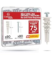 CrimsonMark 160Pcs Self Drilling Drywall Anchors and Screws kit #8 x 1-1/4”- Superb Wall Anchors ...
