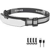 svsviio K0209 1500 Lumen Rechargeable Headlamp,230° Wide Beam Super Bright LED Head Lamp,4 Modes,...