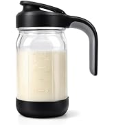 Sursip 32 oz Glass Pitcher with Pour Spout Lid, Airtight & Leakproof Wide Mouth Non-Slip Mason Ja...