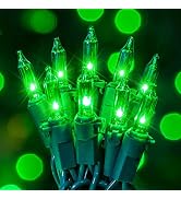 Hopolon St. Patrick's Day Mini String Lights, 2PACK 50Count 13Feet Incandescent Bulb Waterproof G...