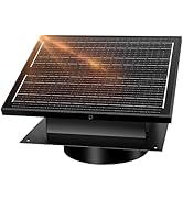 32W Solar Powered Attic Exhaust Fan with 10" Roof Vent - IP68 Waterproof DIY Ventilation System t...