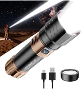 SKYFIRE Rechargeable Flashlights High Lumens Plus with Ignition Lens,Super Bright Flashlight,7500...