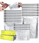 DTFMZOV 30 Pcs Reusable Aluminum Foil Sealable Storage Bags, 3 Sizes Aluminum Foil Freezer Bags, ...