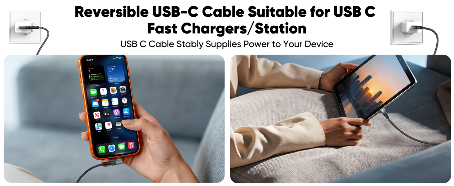 fast charging usb to usb c cable