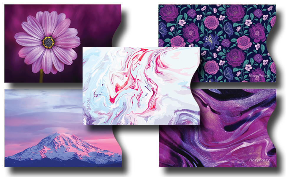 Purple Flower Marble Vivid Colorful