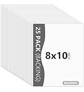 Somime 25 Pack Backing Boards Only - 8x10 Uncut White Mats Matboards, Acid Free Backerboards for ...