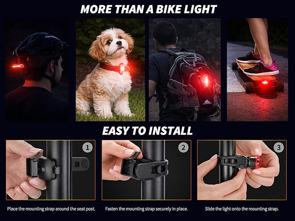 red bike light bicycle rear tail rechargeable safety back led luces bicicleta taillights cycling
