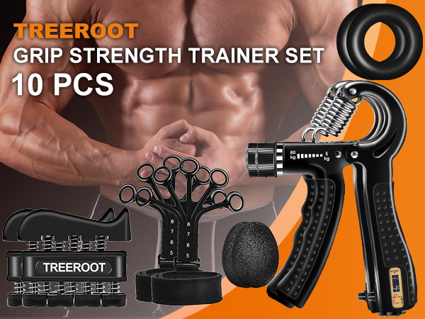 Grip Strength Trainer Kit, Hand Gripper Strengthener