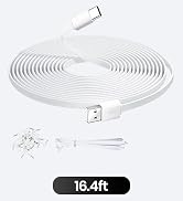 16.4FT/5M Flat USB C Cable, Extra Long USB A to USBC Charging Power Extension Cord for Home Secur...