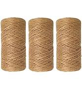 1000 Feet (c. 333 yards) 2mm 3 ply Natural Jute Twine String Rolls for Artworks and Crafts, Gift ...