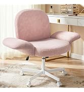 HUANUO Criss Cross Office Chair for Girls, Cross Legged Desk Chair with Adjustable Armrests, Soft...