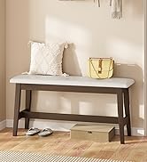 HOOBRO Dining Bench, Bamboo Dining Room Bench with PU Leather Upholstered Seat, for Kitchen, Livi...