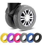 8 Pcs Upgrade Luggage Wheel Covers, Carry On Luggage Suitcases,Wear-Resistant, Anti-Noise, Silico...