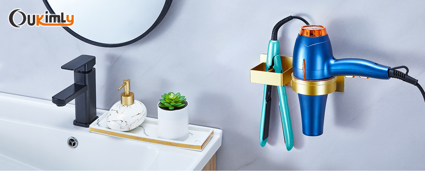 Hair Dryer and Straightener Holder Wall Mounted