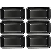 Lawei 6 Piece Non-Stick Mini Loaf Pan - 3.5 x 6 Inch Carbon Steel Bread and Toast Mold, Little Ba...