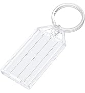 Uniclife 2 Inch Tough Plastic Key Tags White Item Identifiers with Blank Paper Labels Transparent...