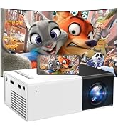 Mini Projector, iTJQ Portable Projector 1080P Supported for Indoor Outdoor Movies, Phone Projecto...