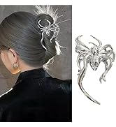Metal Sliver Spider Hair Clips Gothic Hair Claw Clips for Women Halloween Hair Accessories Large ...