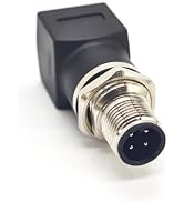 Elecbee M12 to RJ45 Bulkhead Adapter Waterproof M12 D Code 4 Pin Male to RJ45 Jack Straight Black