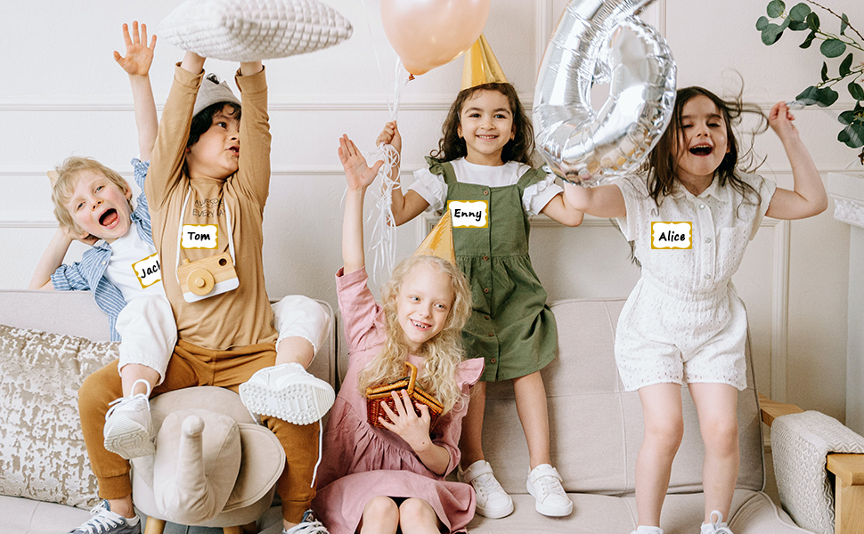 name tags sticker gold