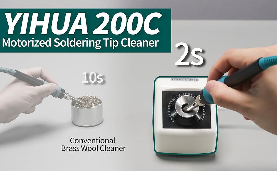 The YIHUA 200C tip cleaner is a tool to improve soldering efficiency.