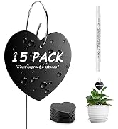 Wanapure 15PCS Iron Metal Heart Shaped Plant Tags Plant Labels with White Marker Pen Labels, Weat...