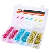 HKS 460PCS Spade Connector Kit - Male and Female Terminal - Heat Shrink Electrical Quick Disconne...