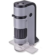 Carson MicroFlip 100x-250x LED and UV Lighted Pocket Microscope with Flip Down Slide Base and Sma...