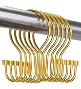 Bathway Shower Curtain Hooks Dark Gold Shower Curtain Rings with Cylindrical Design, 12Pcs Metal ...